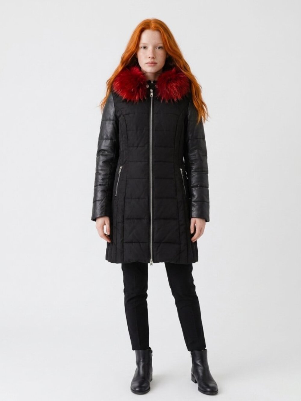 π₯ Stunning Danier Winter Jacket β Black with Real Fur Trim & Leather Sleeves π₯ - Picture 2 of 11